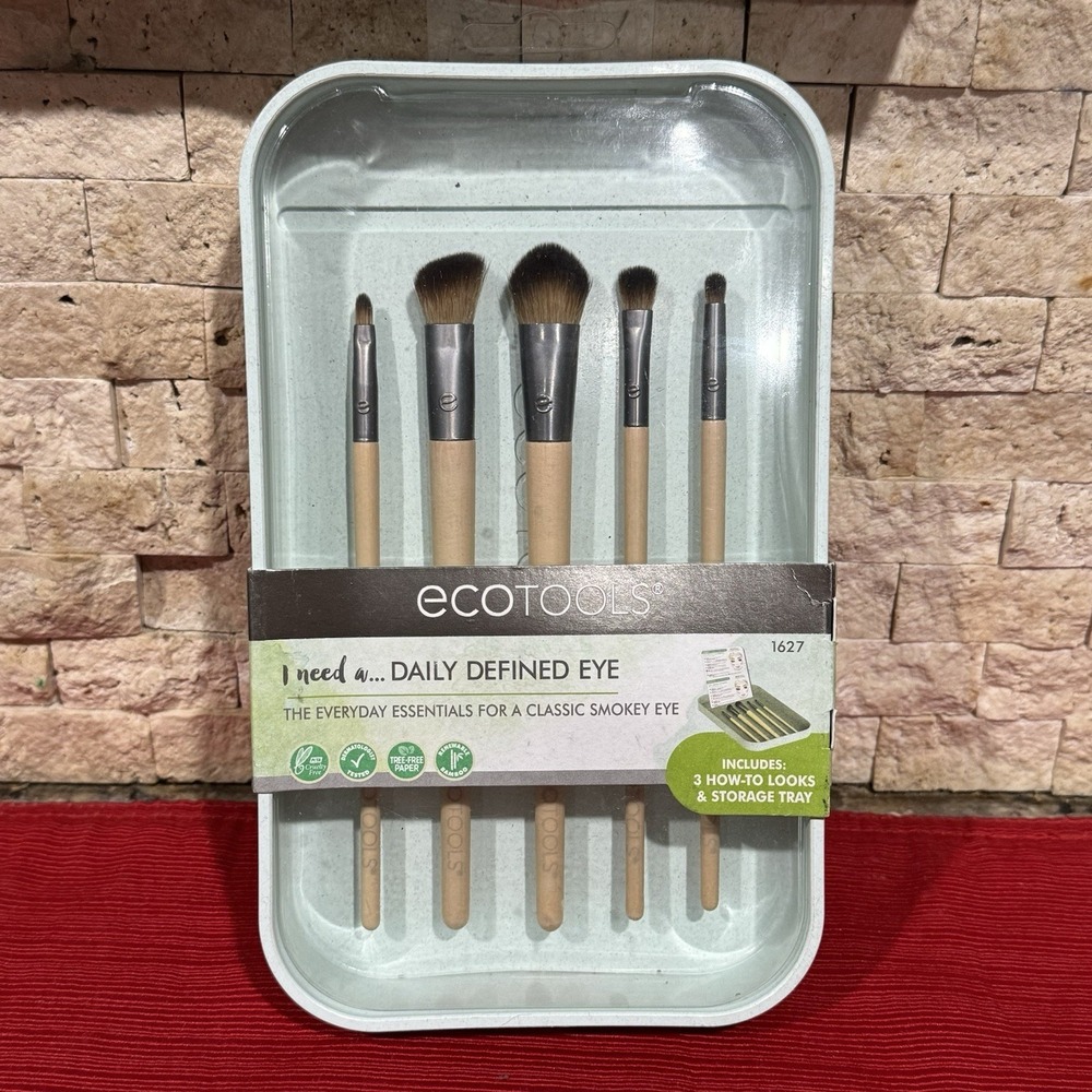 NEW NIB EcoTools Daily Defined Eye Brush Set Of 5 Liner Crease Shadow Smudge‎